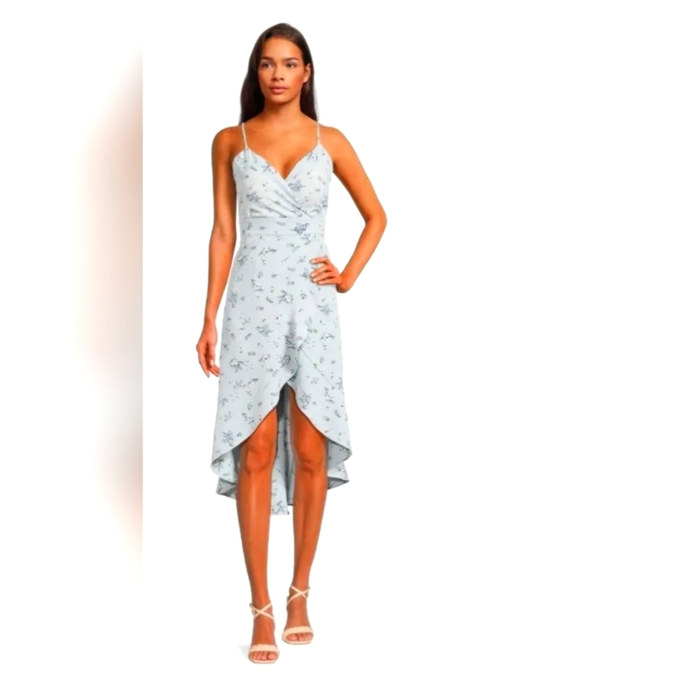 NWT 💙 No Boundaries summer dress Floral High Low Tie Back Spaghetti Strap